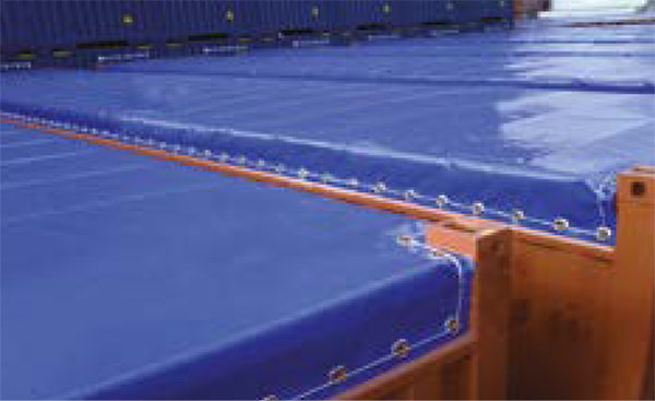 PAF-16 High Strength PVC Coated Fabric 580 GSM Offering Excellent Waterproofing and Heat Resistance, Reinforced Edges and Brass Plated Grommets for Construction, Transportation, and Industrial Cover Uses